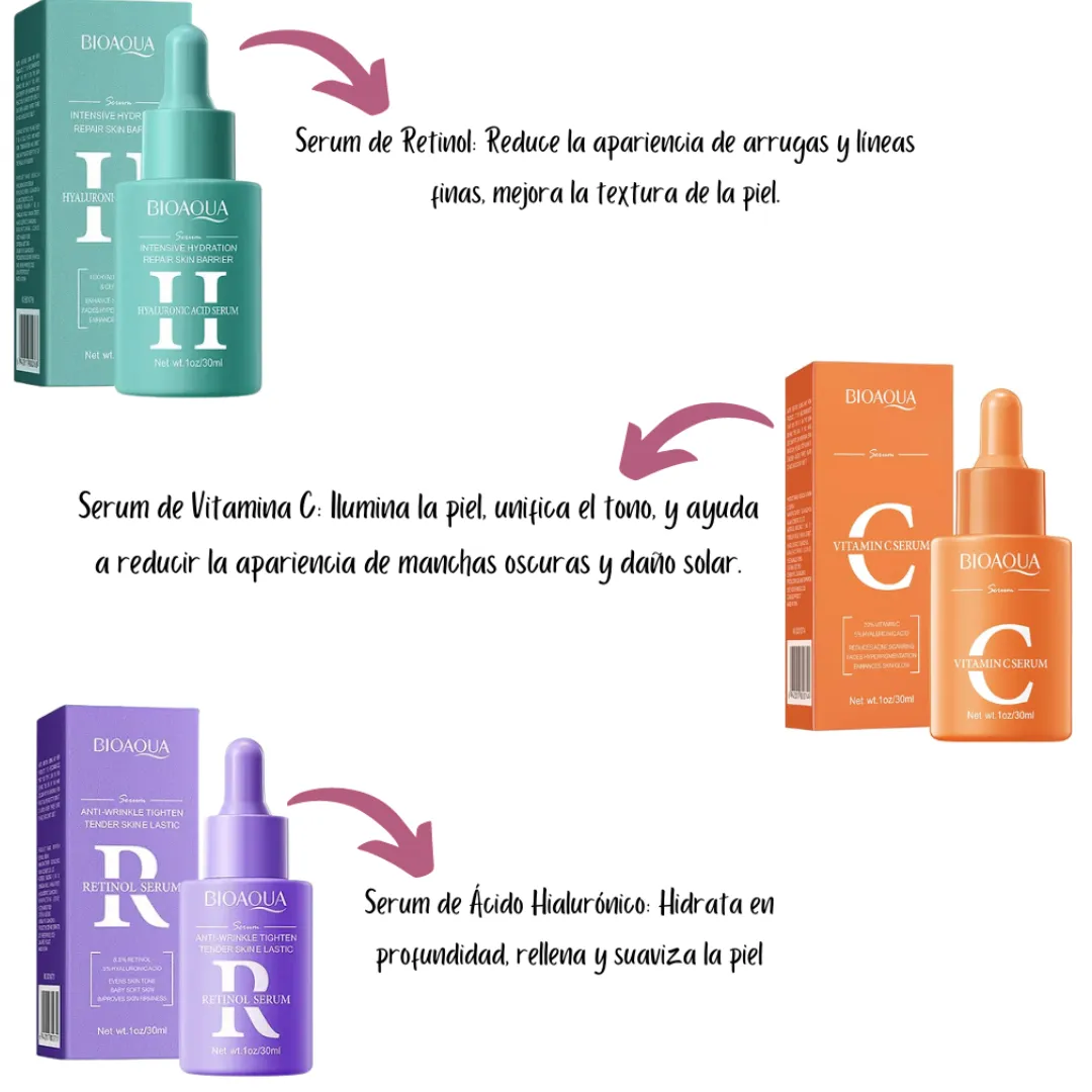 Kit Serum Piel De Cristal Bioaqua X3